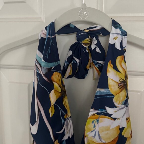 Cupshe Dark Teal Blue Yellow White Floral One Piece Swimsuit Size M Medium New - Picture 7 of 16